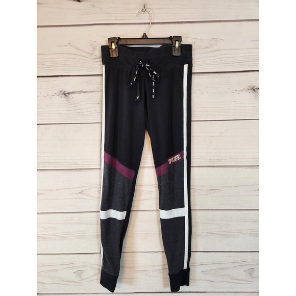 Pink Victoria's Secret Yoga Womens Multicolor Stretch Low Rise Jogger Size Small - Picture 1 of 7